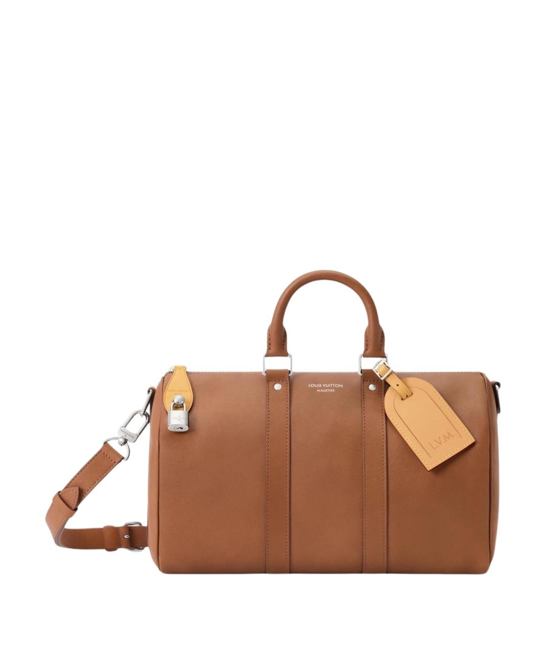 LOUIS VUITTON Коричневая кожаная сумка на плечо, фото 1