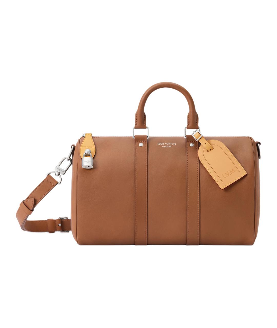 LOUIS VUITTON Коричневая кожаная сумка на плечо, фото 6