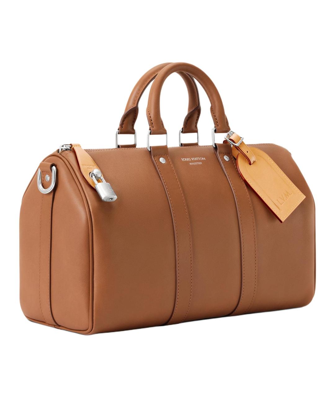 LOUIS VUITTON Коричневая кожаная сумка на плечо, фото 2