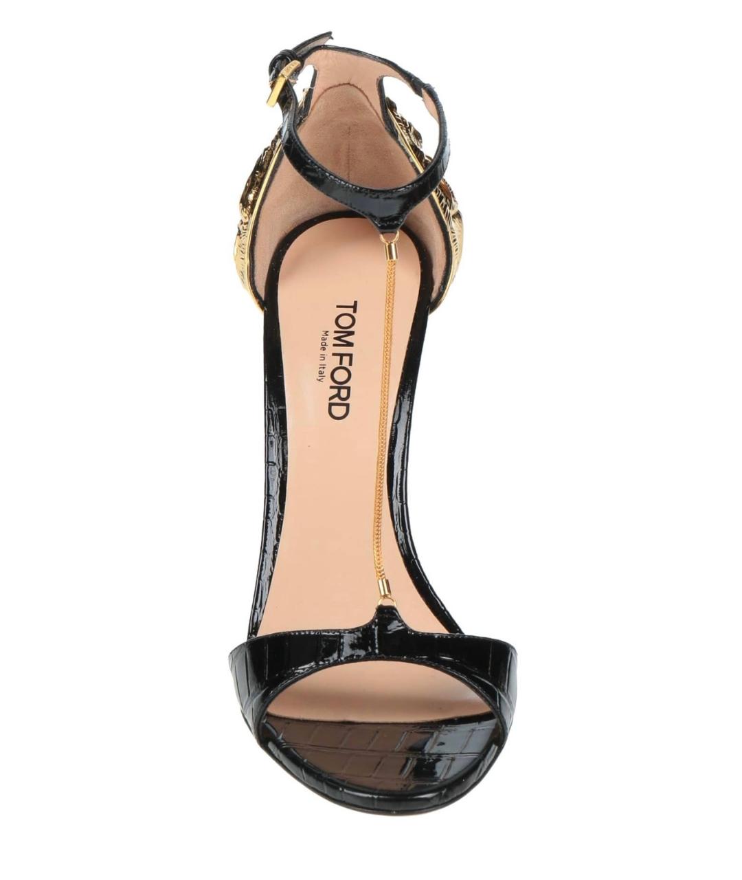 TOM FORD Черные кожаные босоножки, фото 6