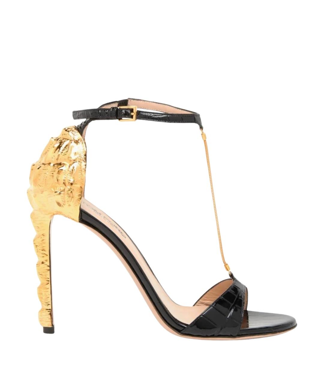 TOM FORD Черные кожаные босоножки, фото 1