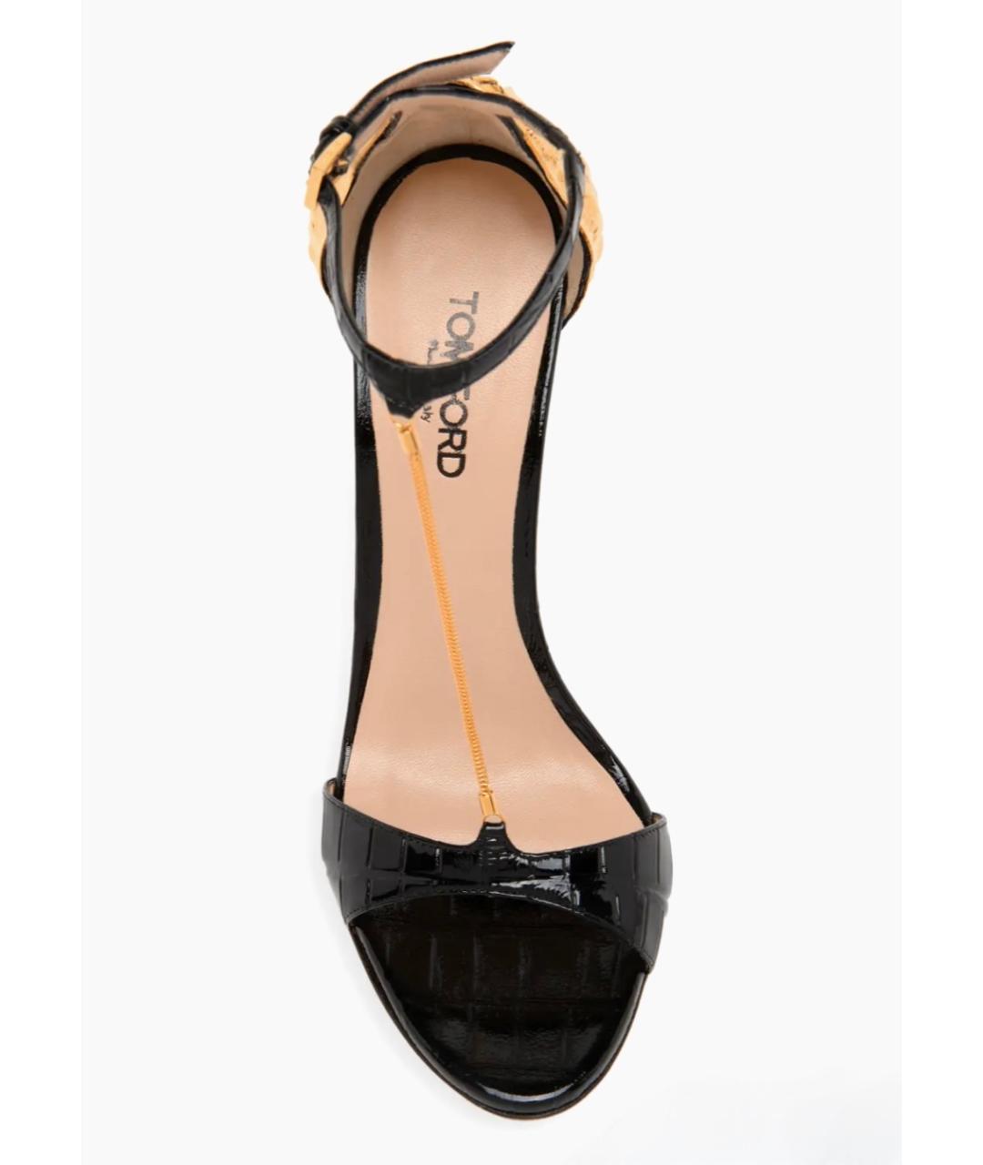 TOM FORD Черные кожаные босоножки, фото 3