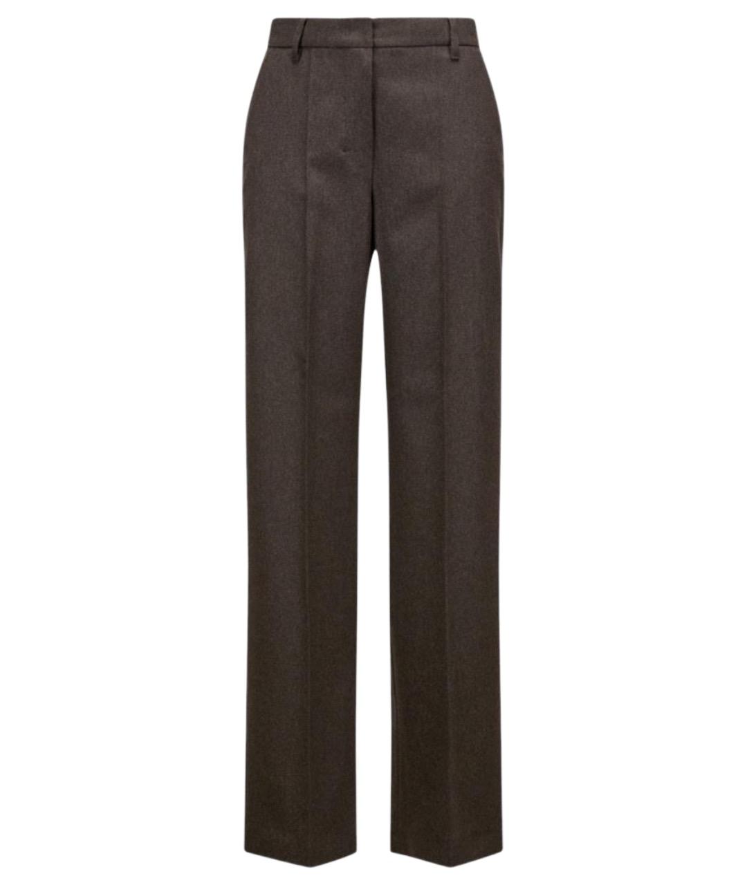 'S MAX MARA Коричневые шерстяные прямые брюки, фото 1
