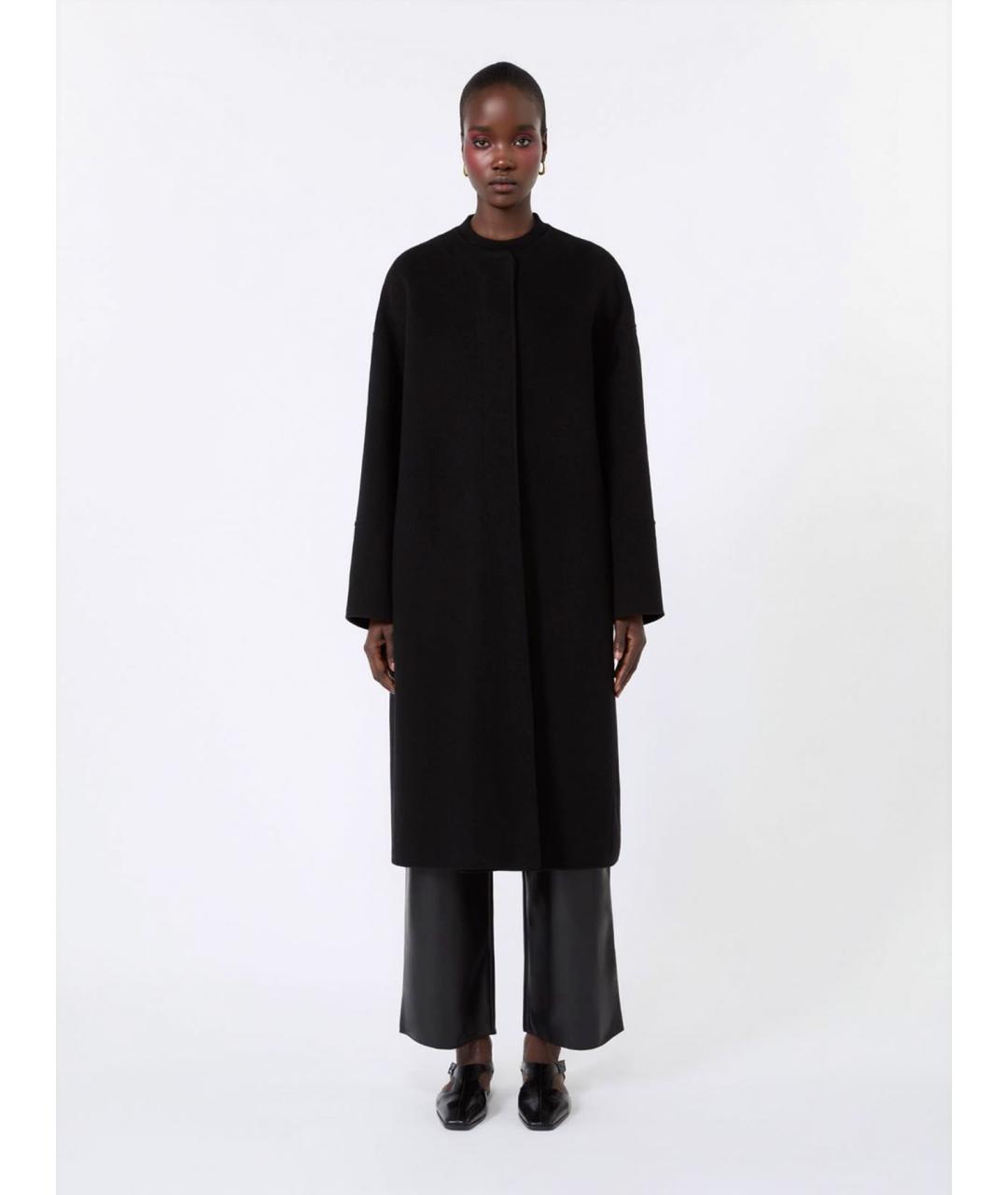 'S MAX MARA Черное шерстяное пальто, фото 3