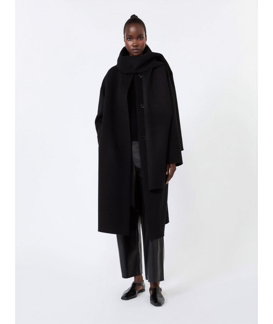 'S MAX MARA Черное шерстяное пальто, фото 2