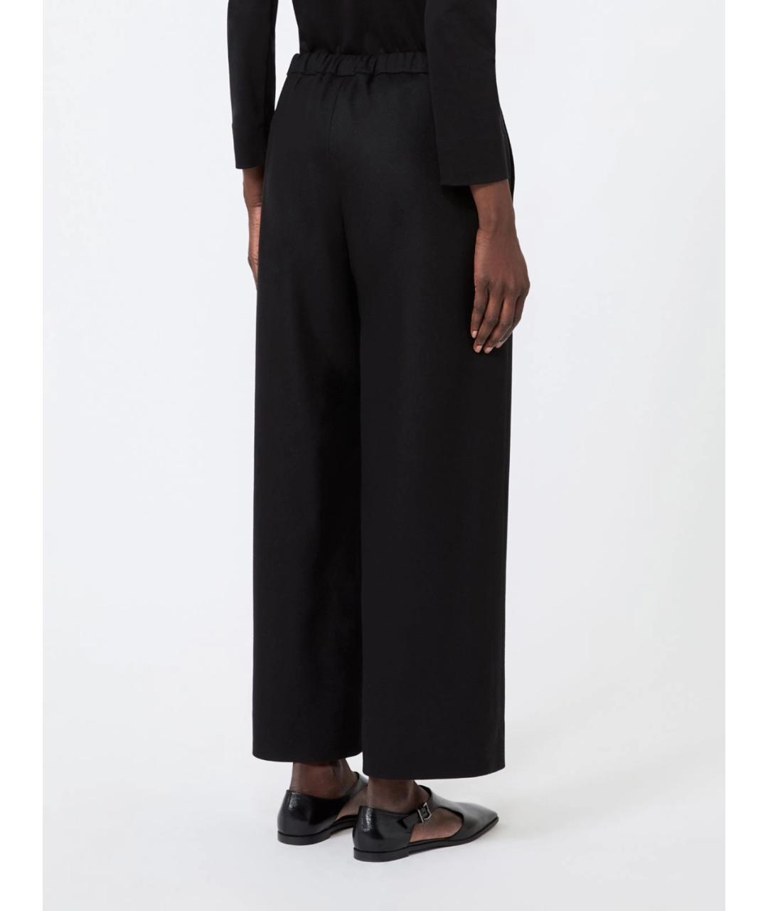 'S MAX MARA Черные шерстяные прямые брюки, фото 3