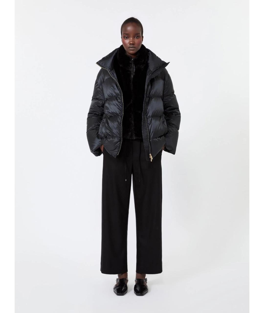 'S MAX MARA Черные шерстяные прямые брюки, фото 2