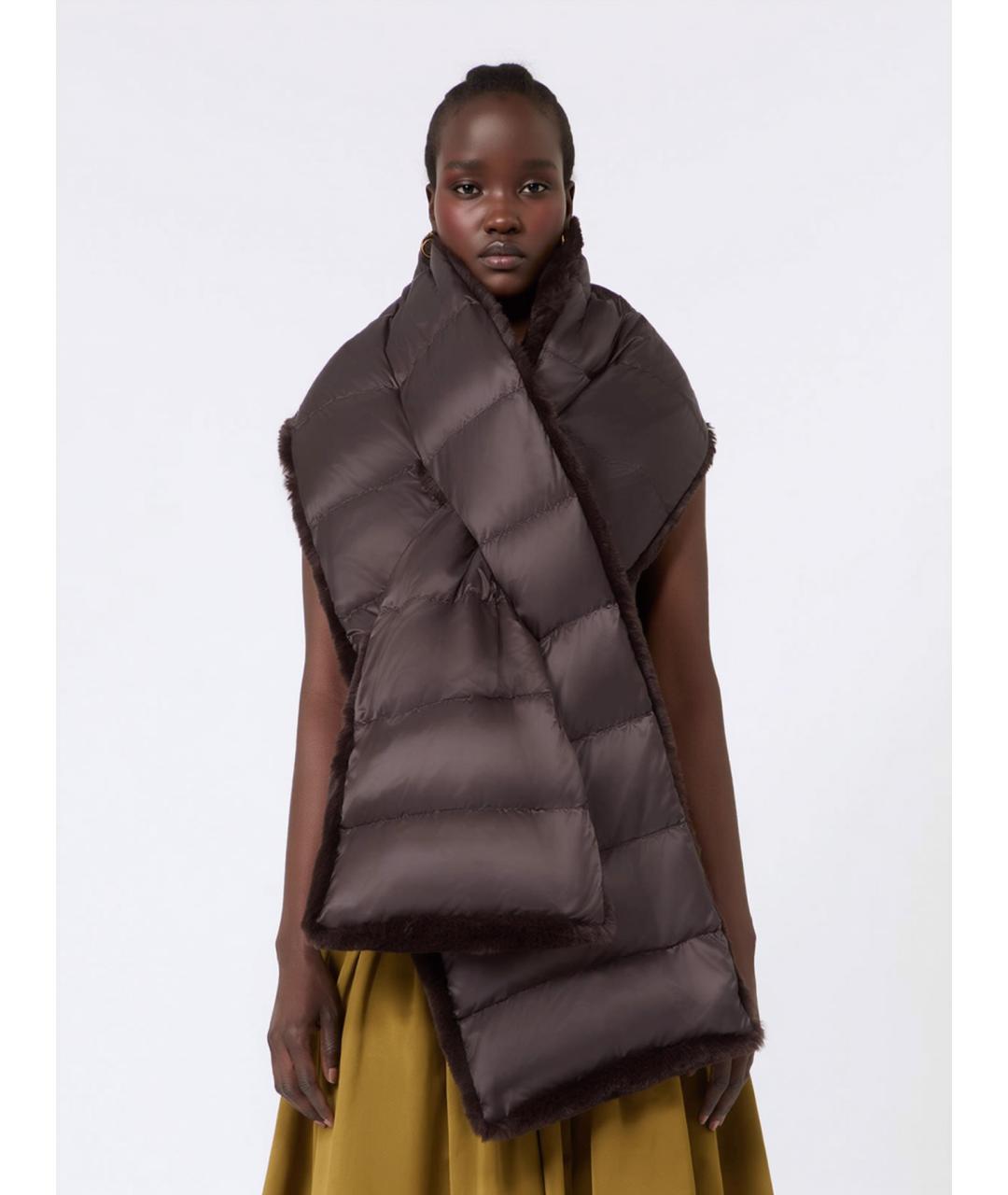'S MAX MARA Коричневый шарф, фото 4