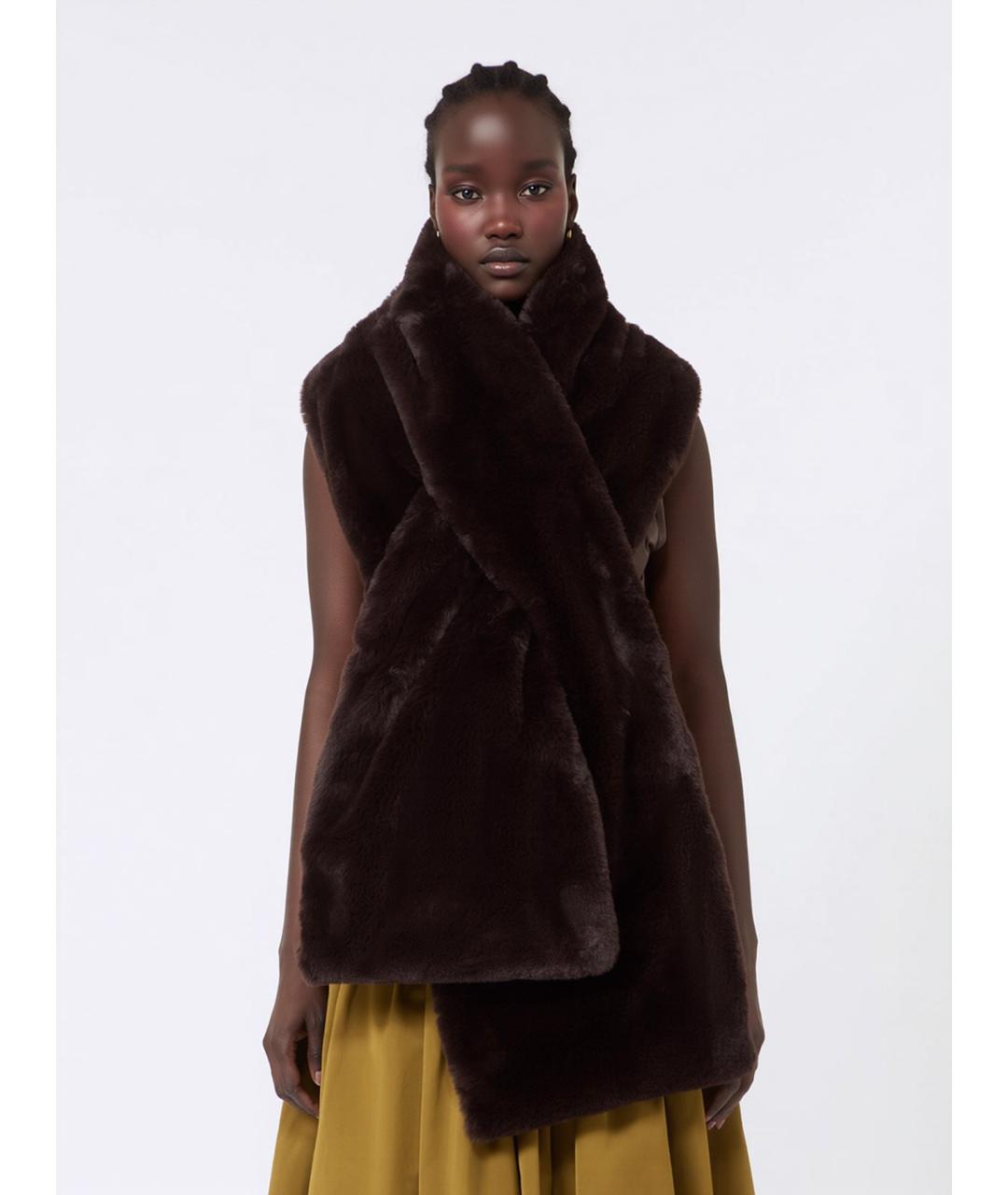 'S MAX MARA Коричневый шарф, фото 2