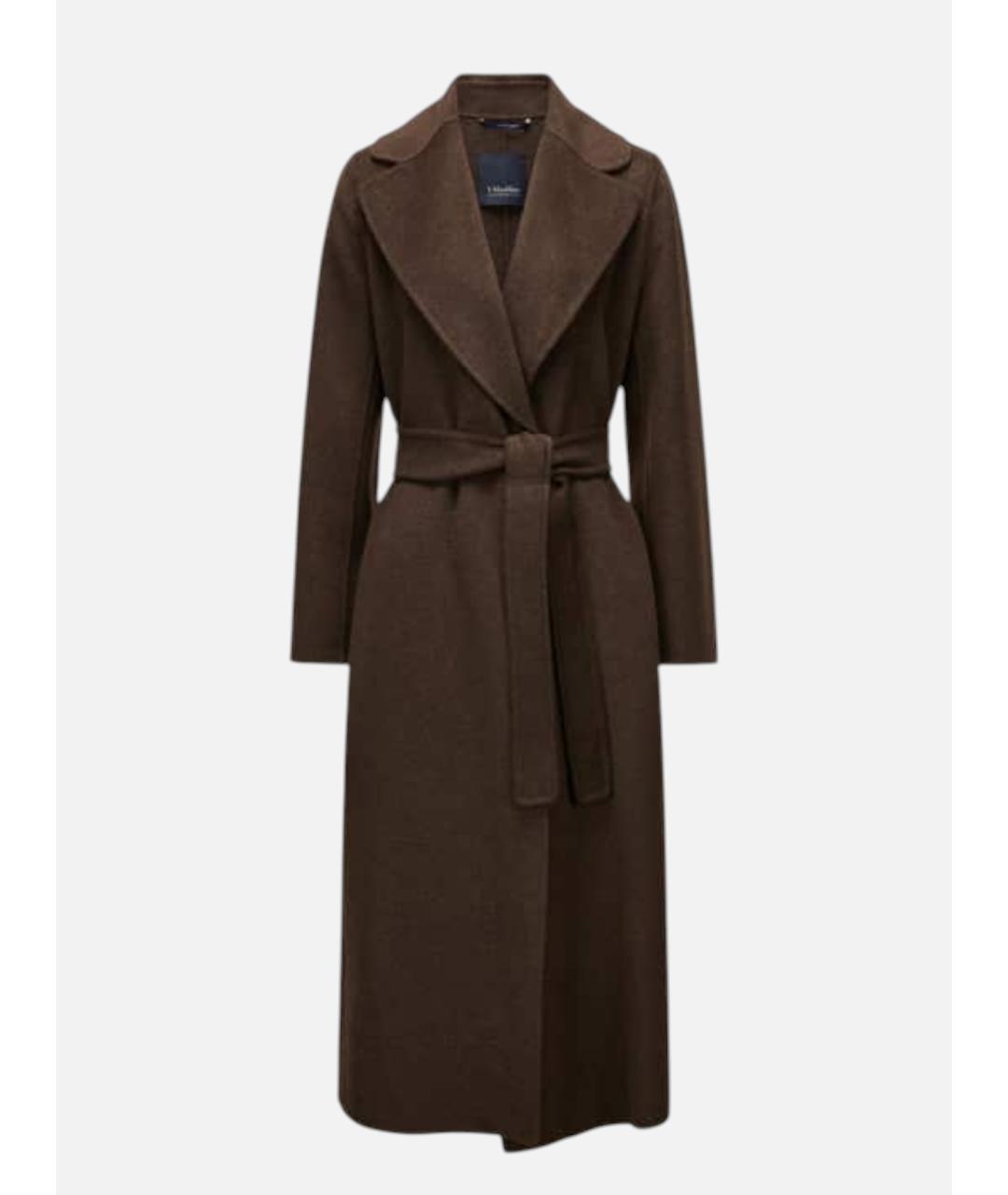 'S MAX MARA Коричневое шерстяное пальто, фото 4