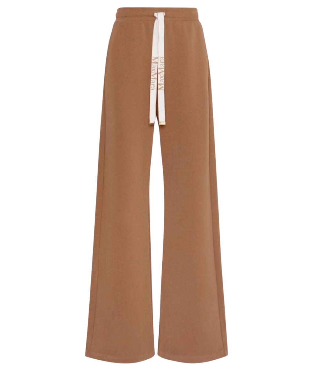 'S MAX MARA Коричневые хлопковые прямые брюки, фото 1