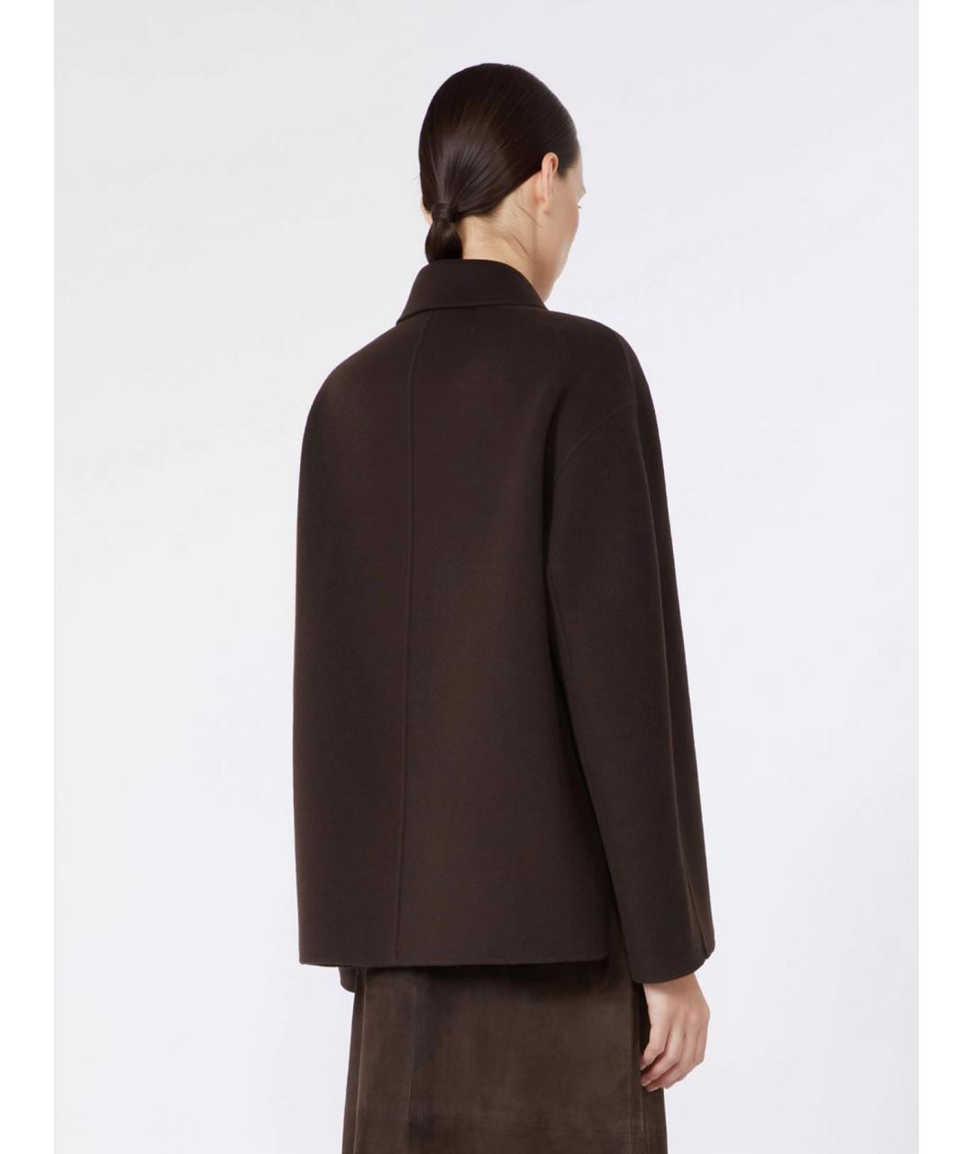 'S MAX MARA Коричневая шерстяная куртка, фото 4