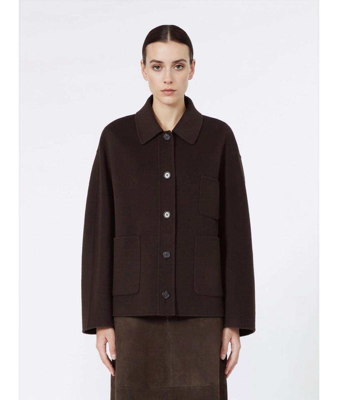 'S MAX MARA Коричневая шерстяная куртка, фото 3