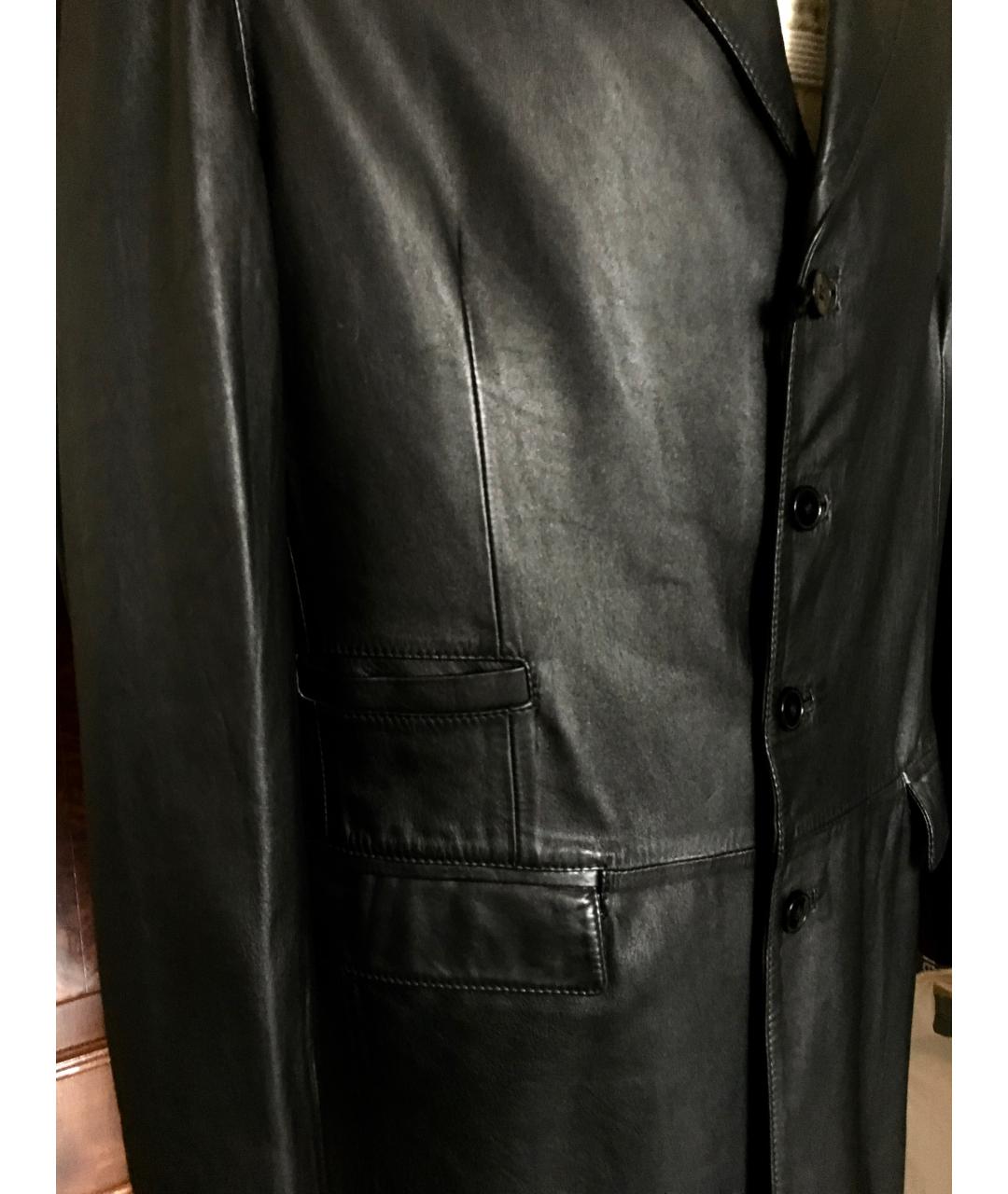 Messori Черное кожаное пальто, фото 4