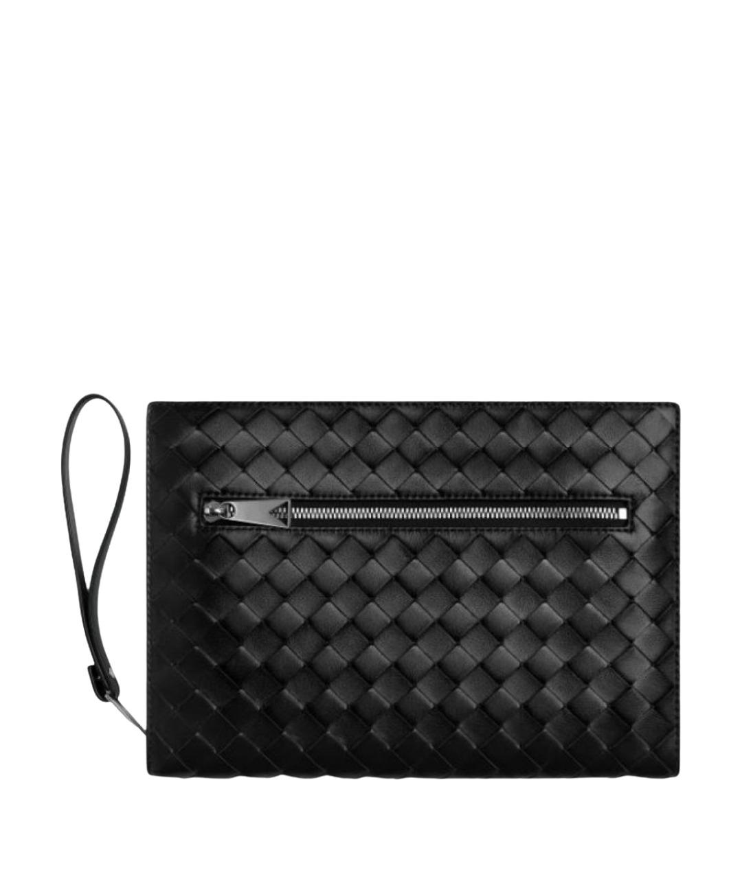 BOTTEGA VENETA Черная кожаная папка для документов, фото 1