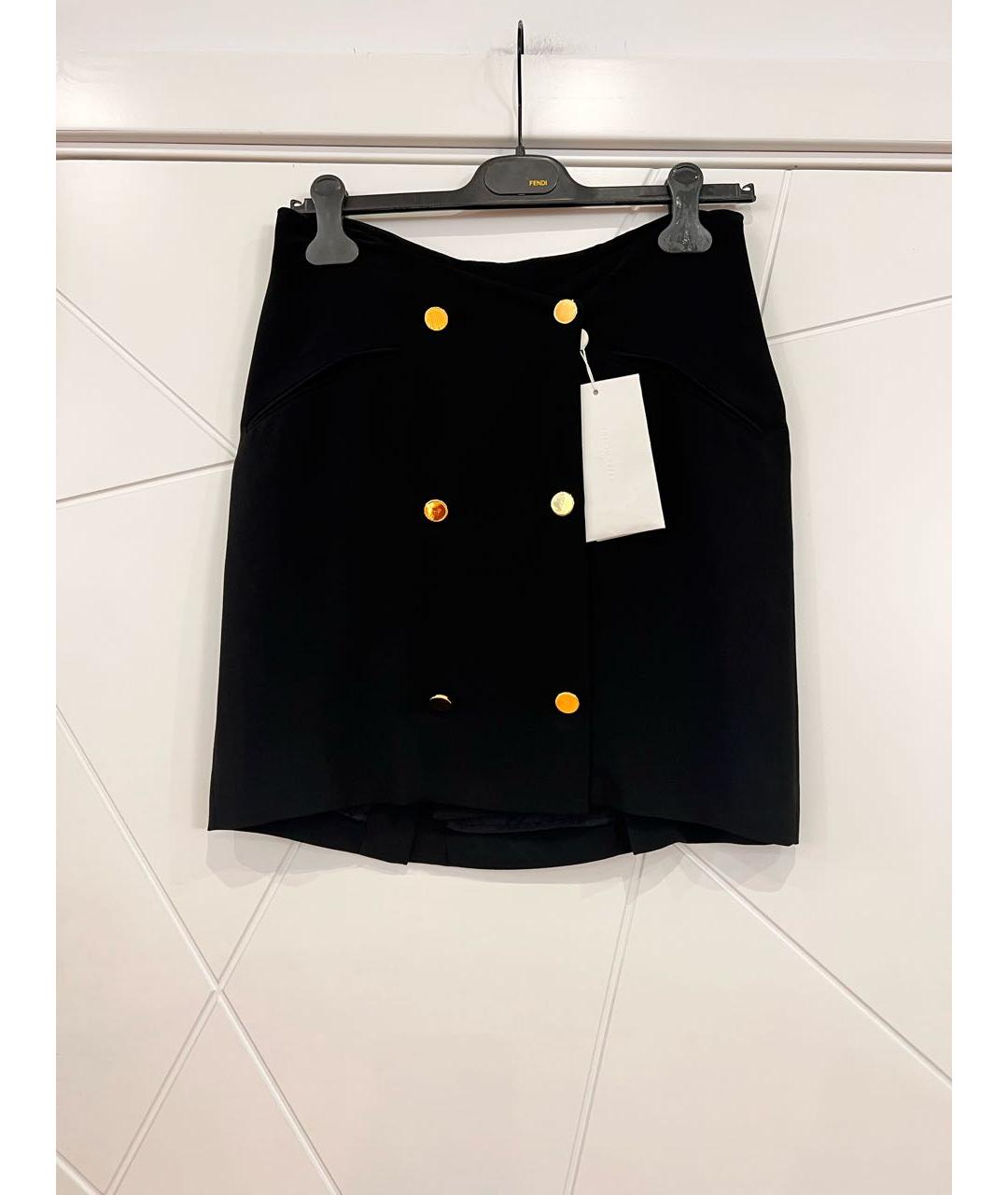 MAISON MARGIELA Черная вискозная юбка мини, фото 2