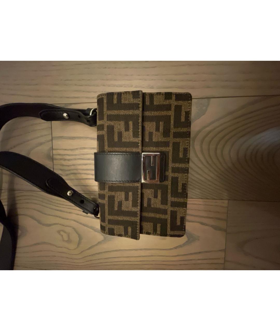 FENDI Коричневая тканевая сумка через плечо, фото 5