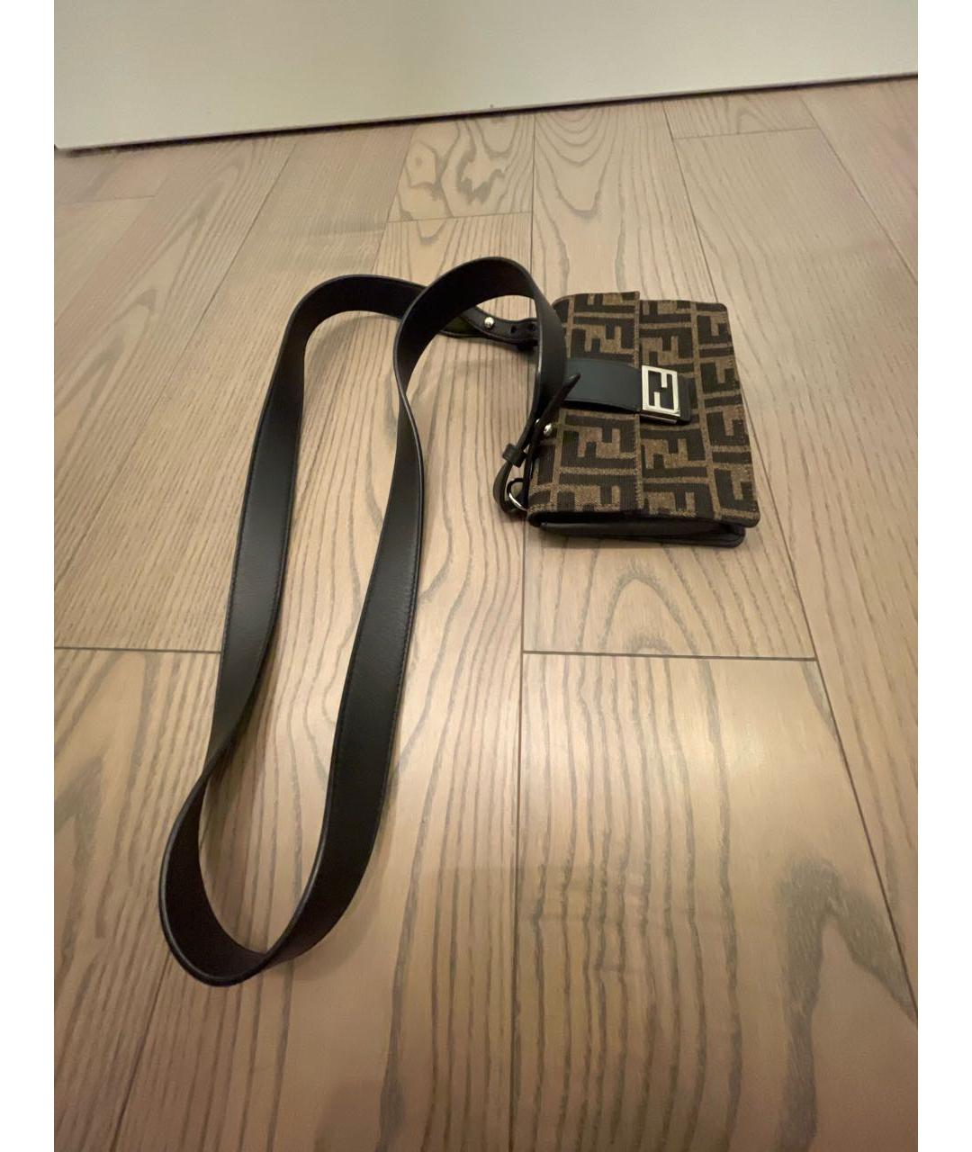 FENDI Коричневая тканевая сумка через плечо, фото 2