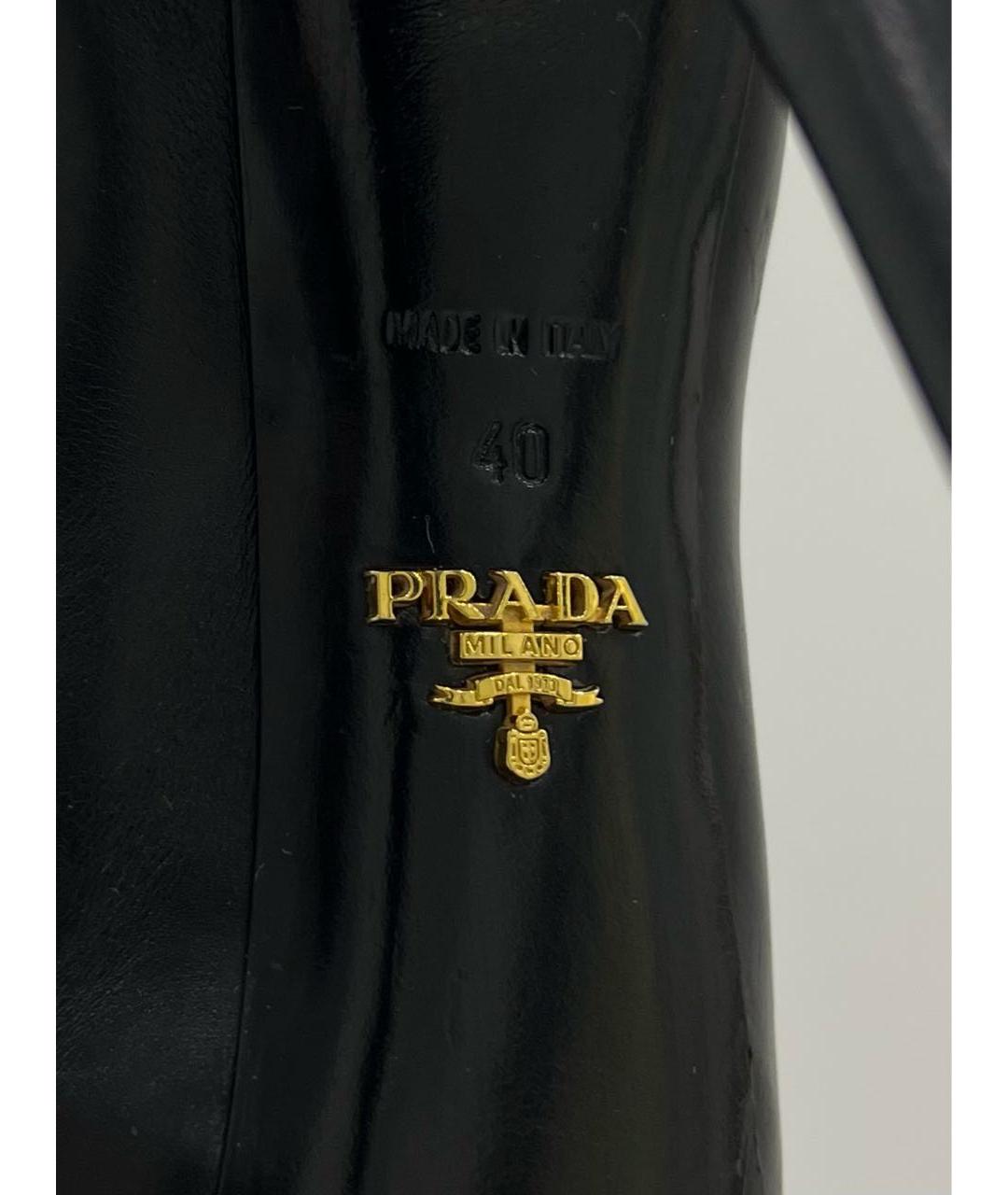 PRADA Черные кожаные ботильоны, фото 7