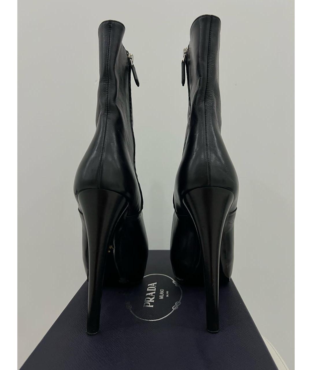 PRADA Черные кожаные ботильоны, фото 5