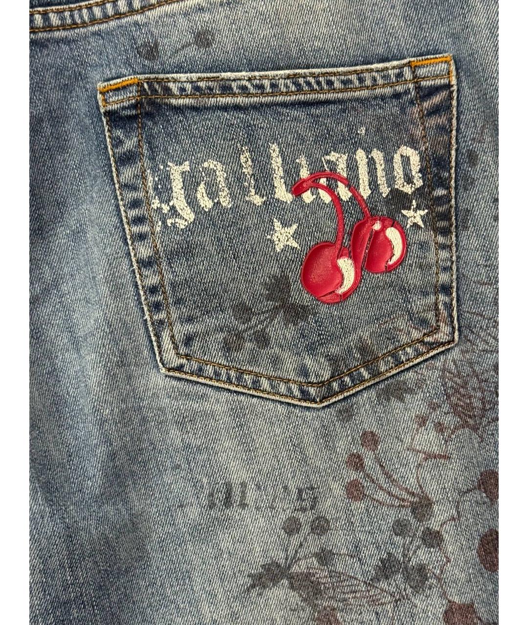 JOHN GALLIANO Голубые хлопковые прямые джинсы, фото 5