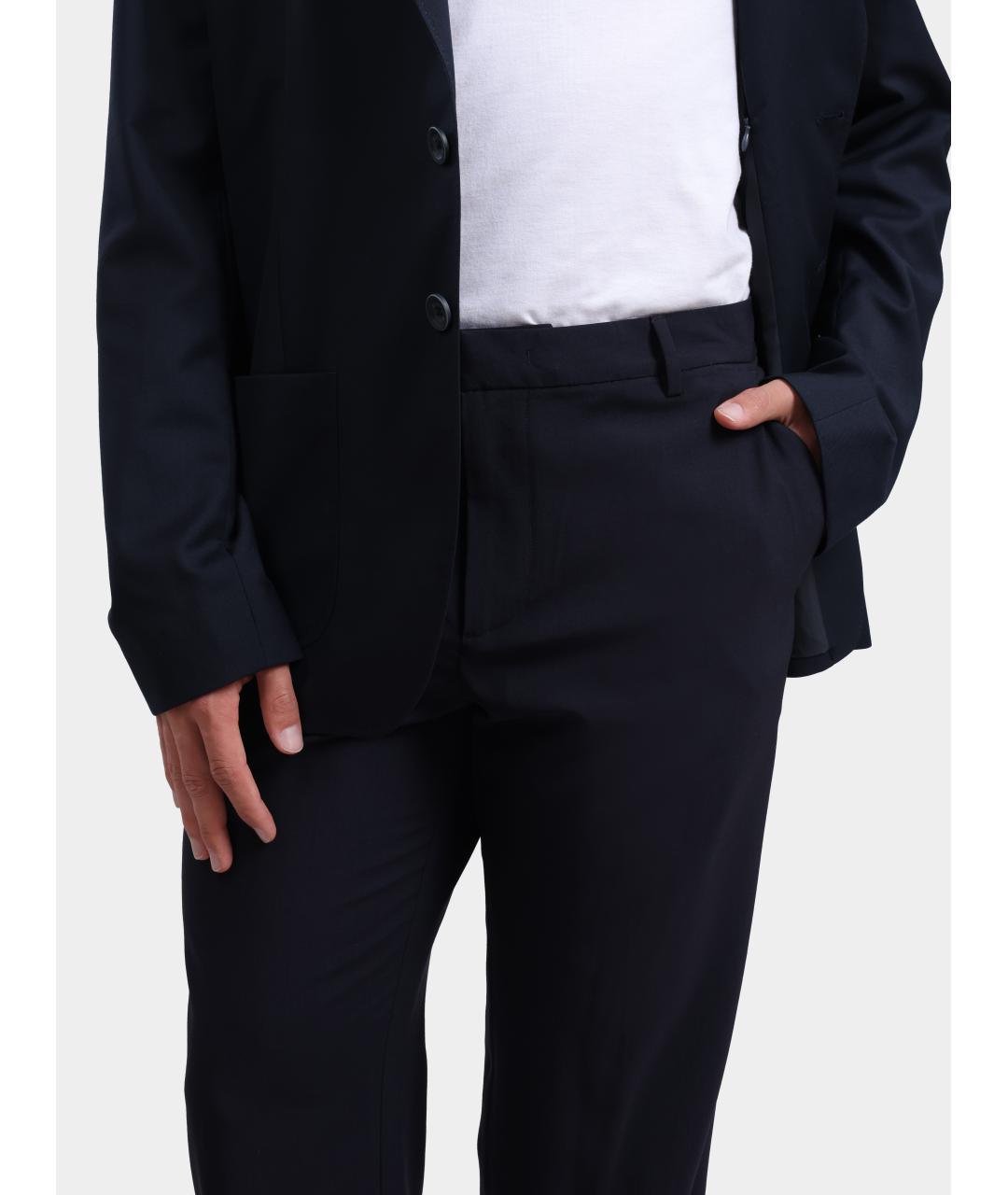 EMPORIO ARMANI Темно-синие повседневные брюки, фото 4