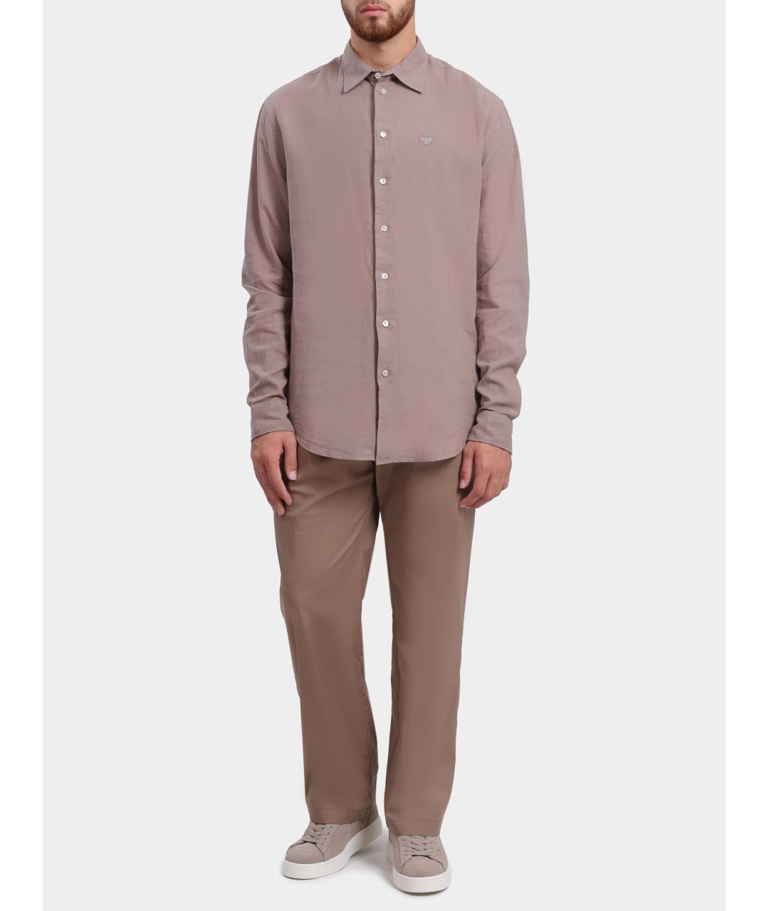 EMPORIO ARMANI Бежевая кэжуал рубашка, фото 2
