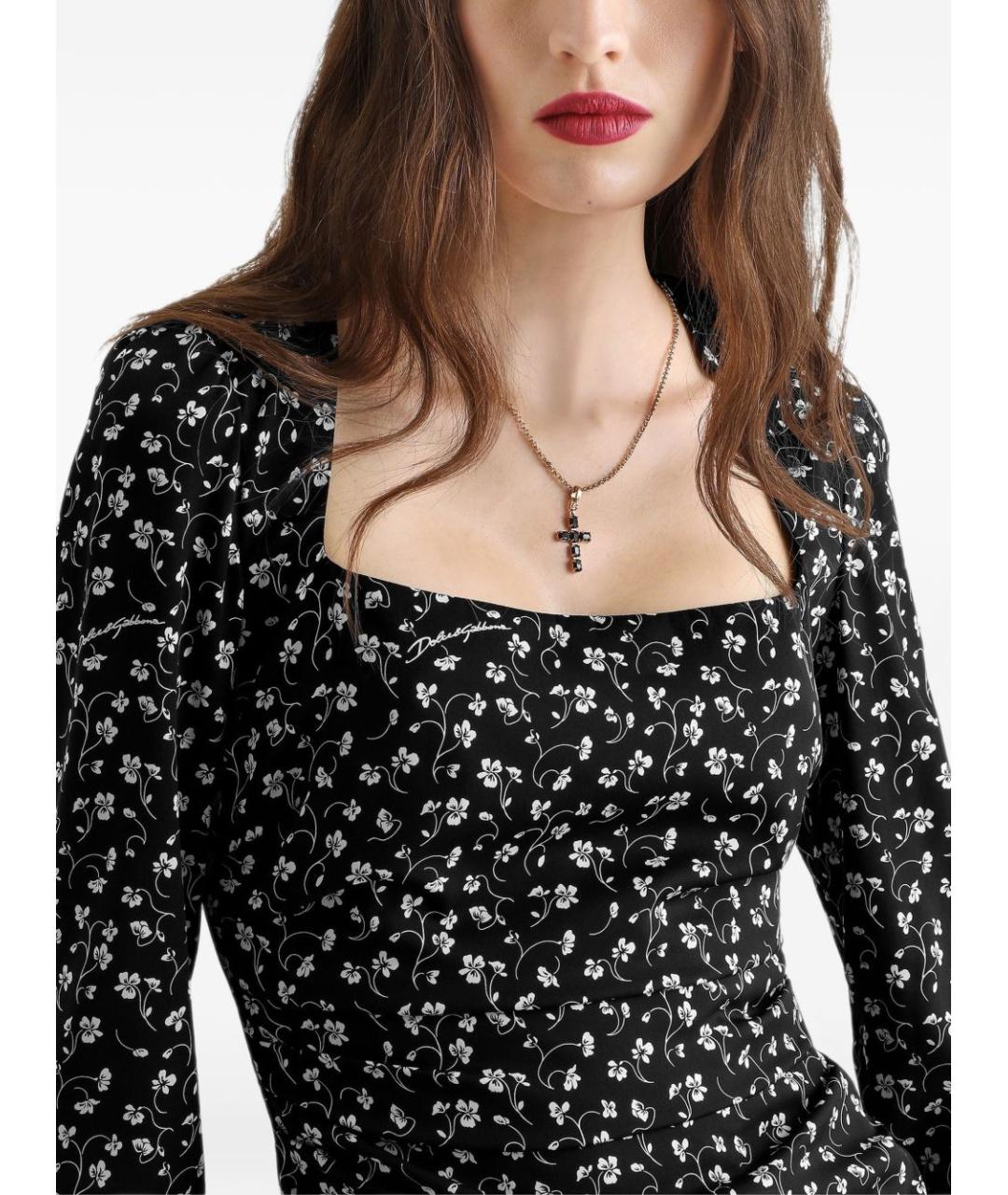 DOLCE&GABBANA Мульти шелковое коктейльное платье, фото 5