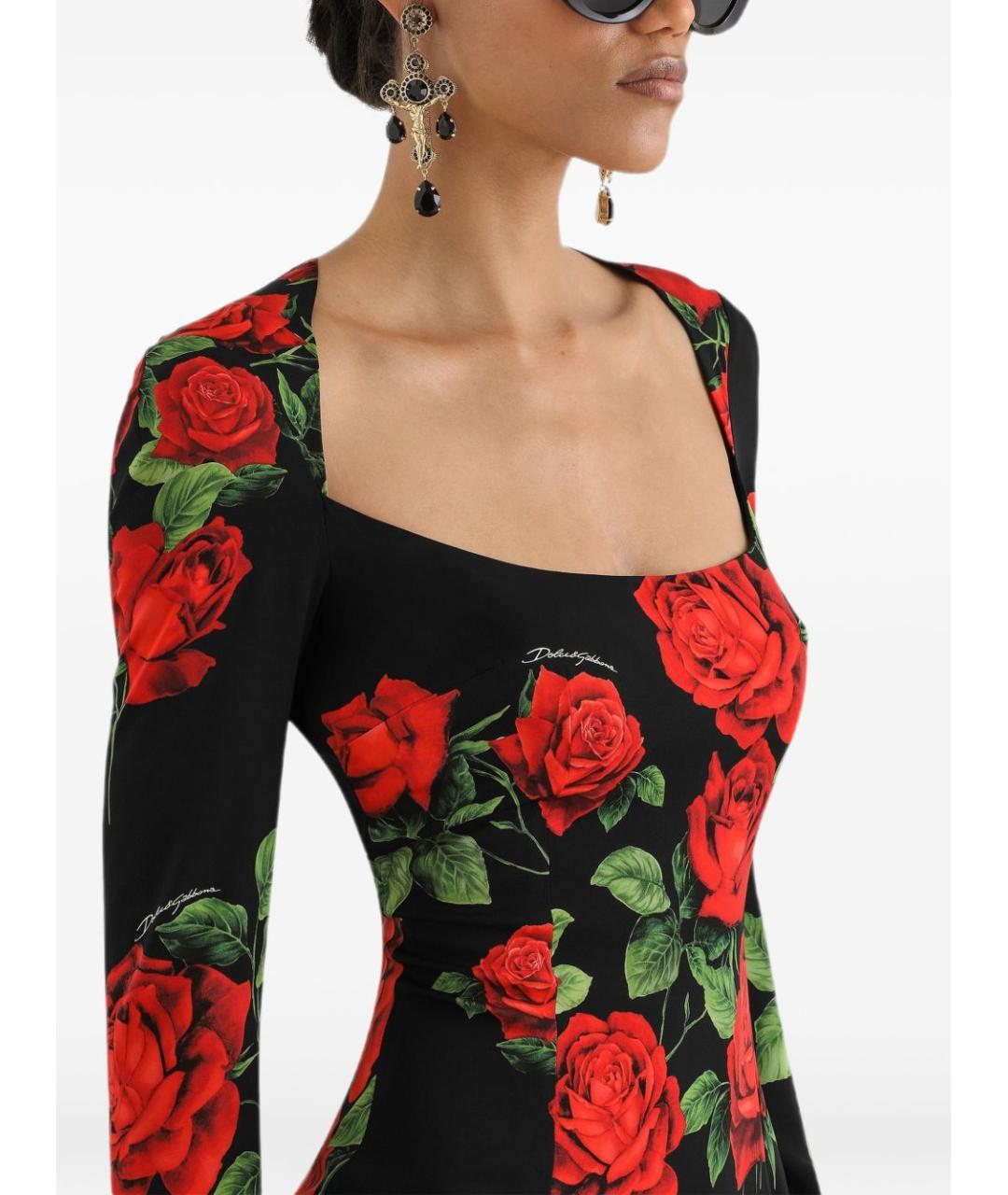 DOLCE&GABBANA Черное шерстяное повседневное платье, фото 3