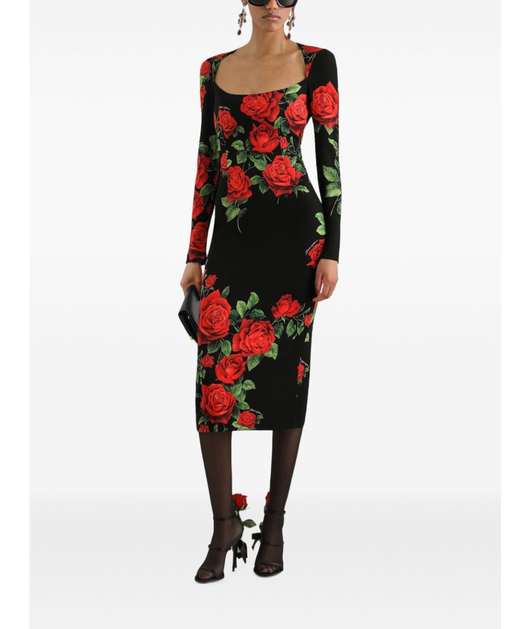 DOLCE&GABBANA Черное шерстяное повседневное платье, фото 2