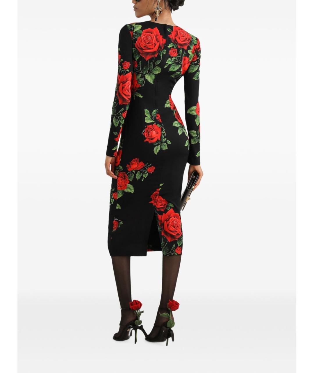 DOLCE&GABBANA Черное шерстяное повседневное платье, фото 4