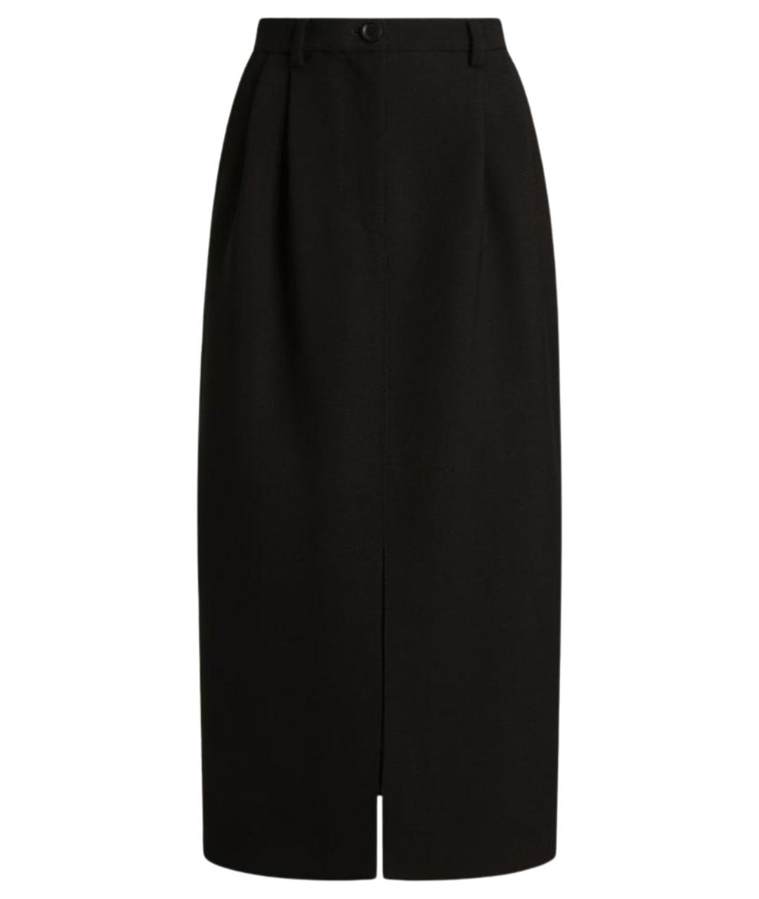 DOLCE&GABBANA Черная шерстяная юбка миди, фото 1