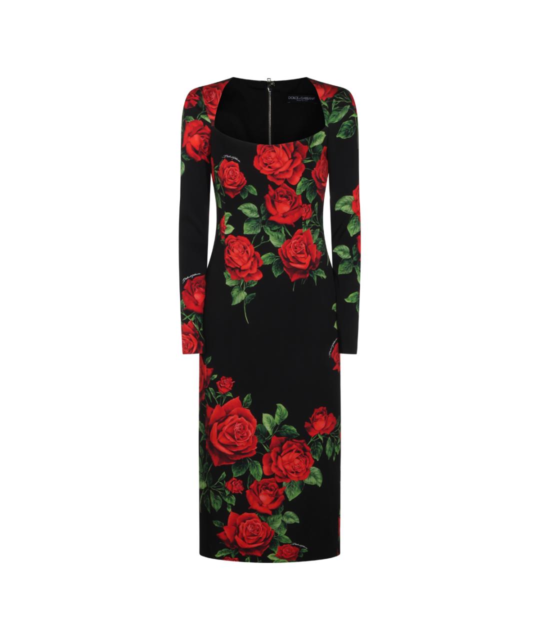 DOLCE&GABBANA Мульти шелковое платье, фото 1
