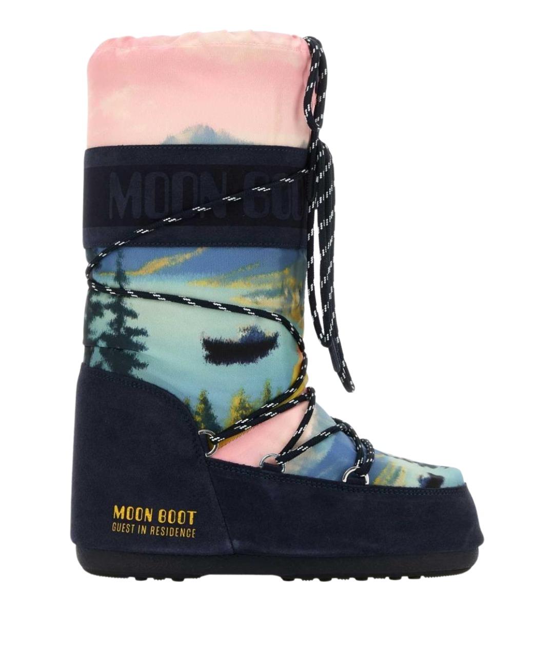 MOON BOOT Мульти текстильные высокие ботинки, фото 1