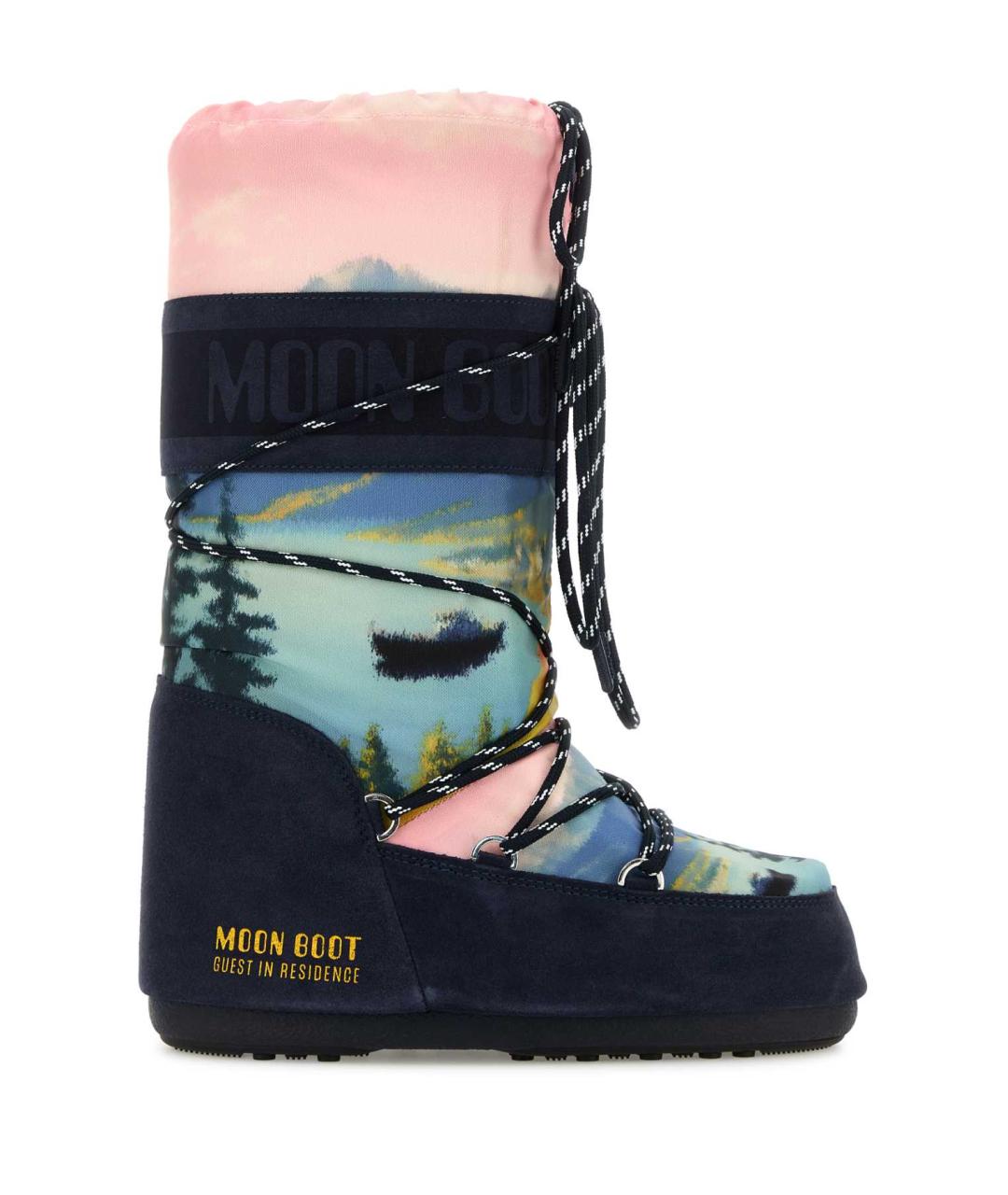 MOON BOOT Мульти текстильные высокие ботинки, фото 3