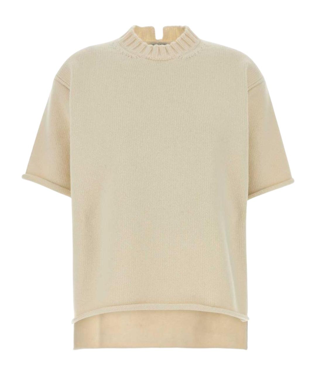 BOTTEGA VENETA Бежевый шерстяной джемпер / свитер, фото 1
