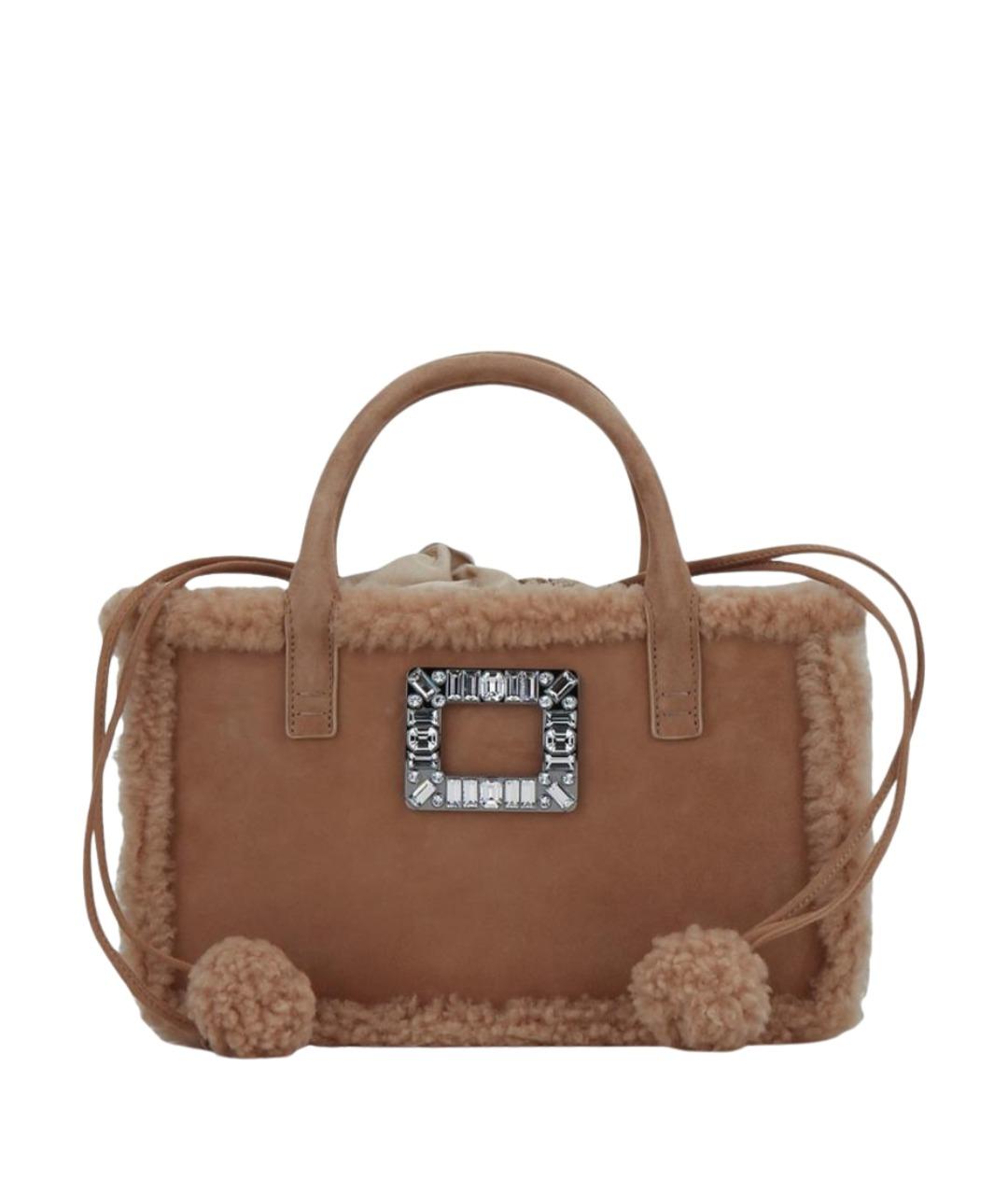ROGER VIVIER Коричневая кожаная сумка с короткими ручками, фото 1