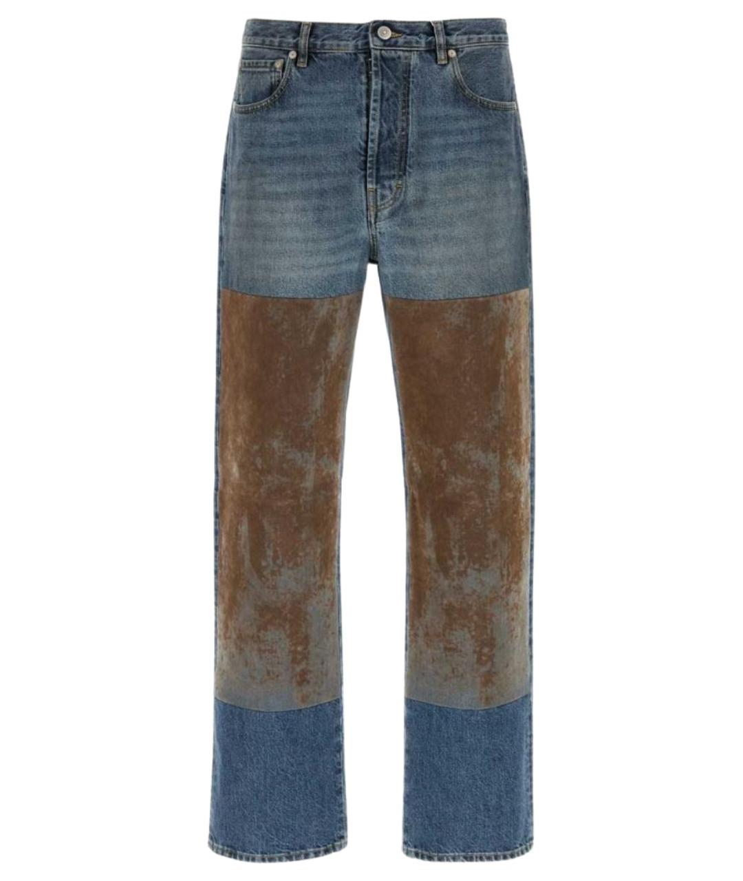 MAISON MARGIELA Голубые хлопковые прямые джинсы, фото 1