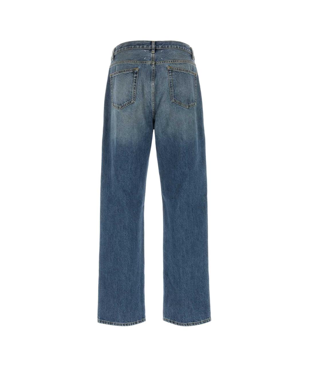 MAISON MARGIELA Голубые хлопковые прямые джинсы, фото 2