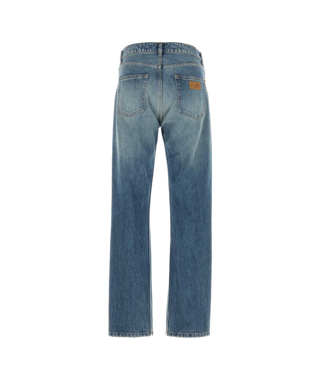 MM6 MAISON MARGIELA Синие хлопковые прямые джинсы, фото 2