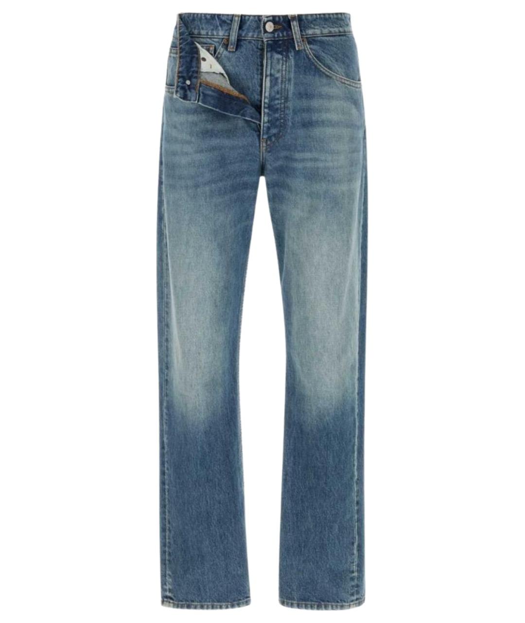 MM6 MAISON MARGIELA Синие хлопковые прямые джинсы, фото 1