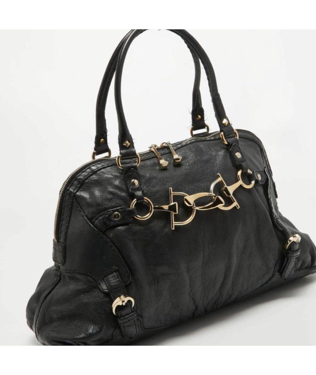 GUCCI Черная кожаная сумка тоут, фото 8