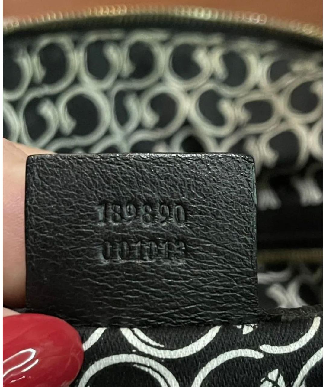 GUCCI Черная кожаная сумка тоут, фото 5