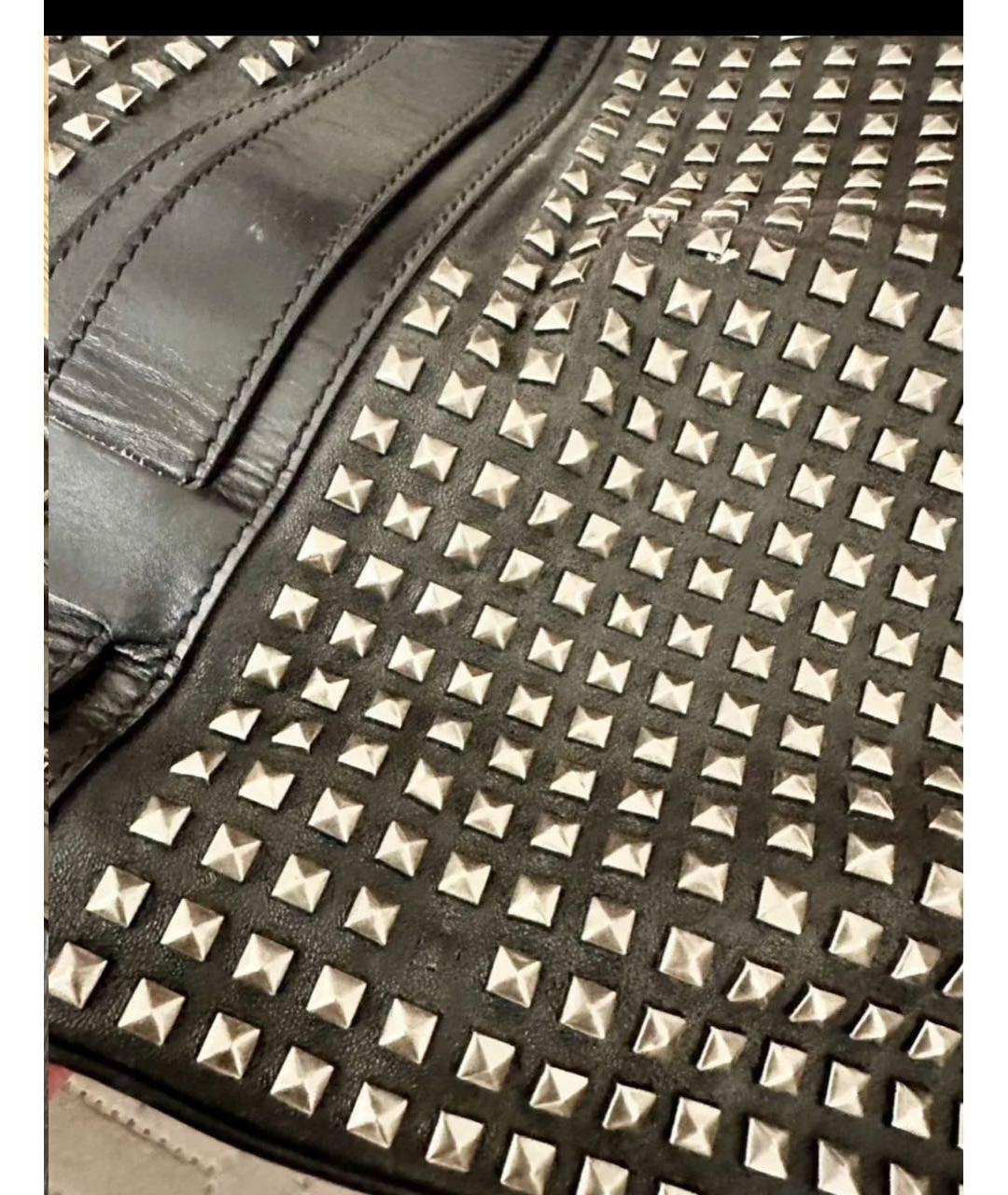BURBERRY Черная кожаная сумка тоут, фото 7