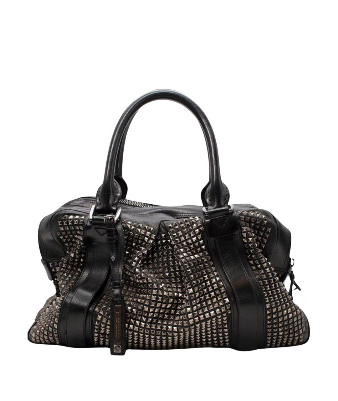 BURBERRY Черная кожаная сумка тоут, фото 1