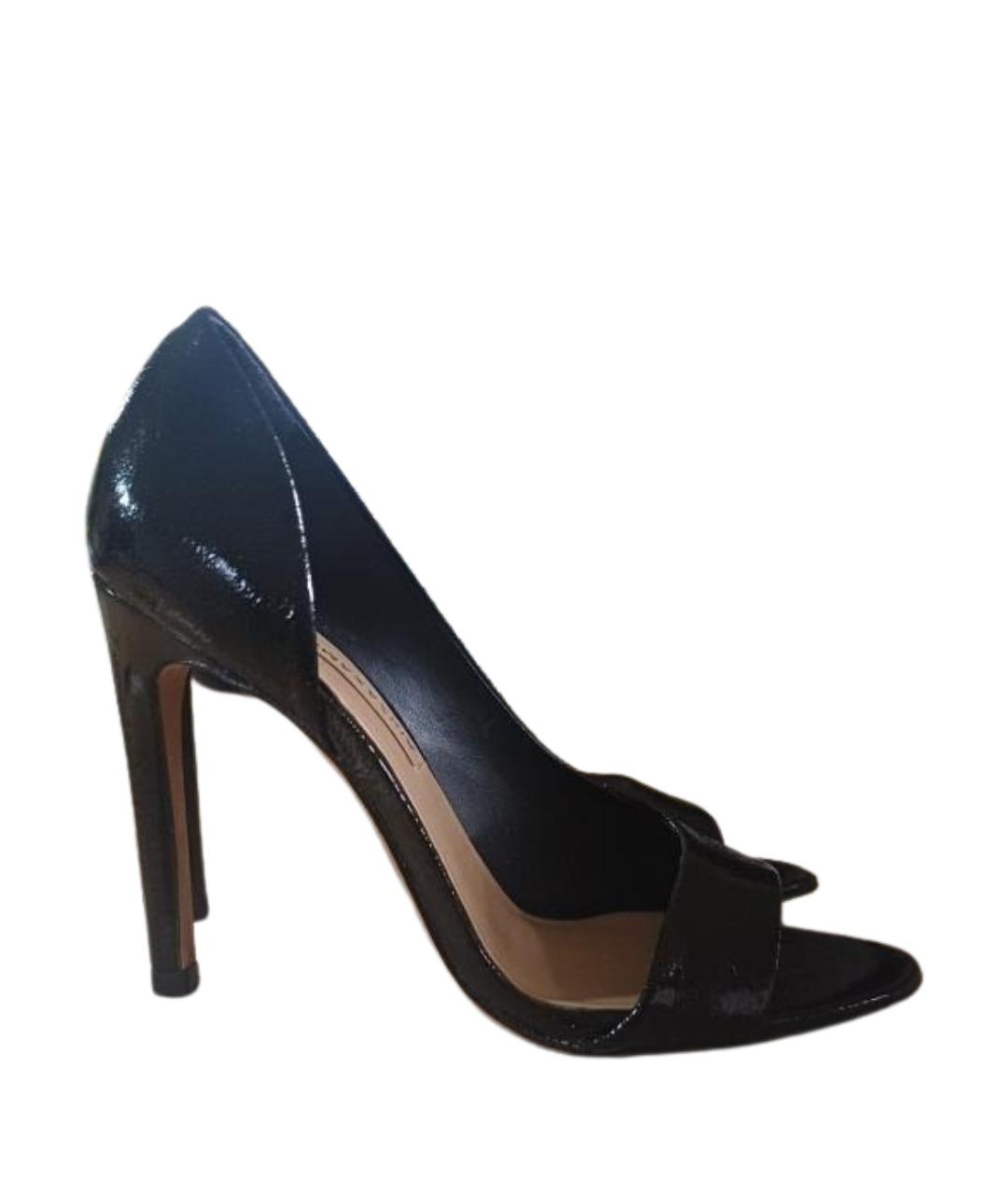 BCBG MAXAZRIA Черные босоножки из лакированной кожи, фото 1