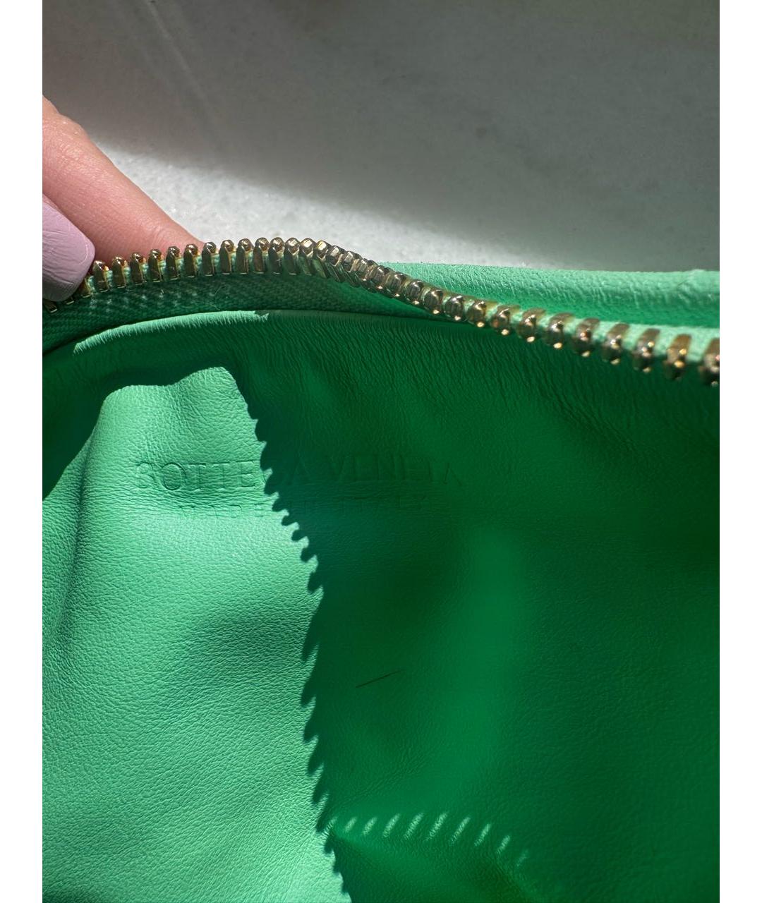 BOTTEGA VENETA Салатовая кожаная сумка с короткими ручками, фото 8