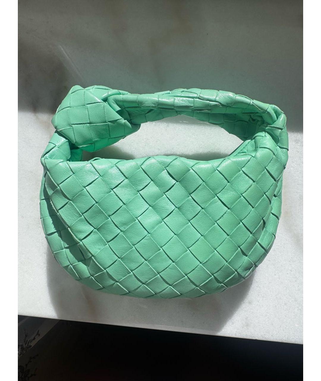 BOTTEGA VENETA Салатовая кожаная сумка с короткими ручками, фото 9