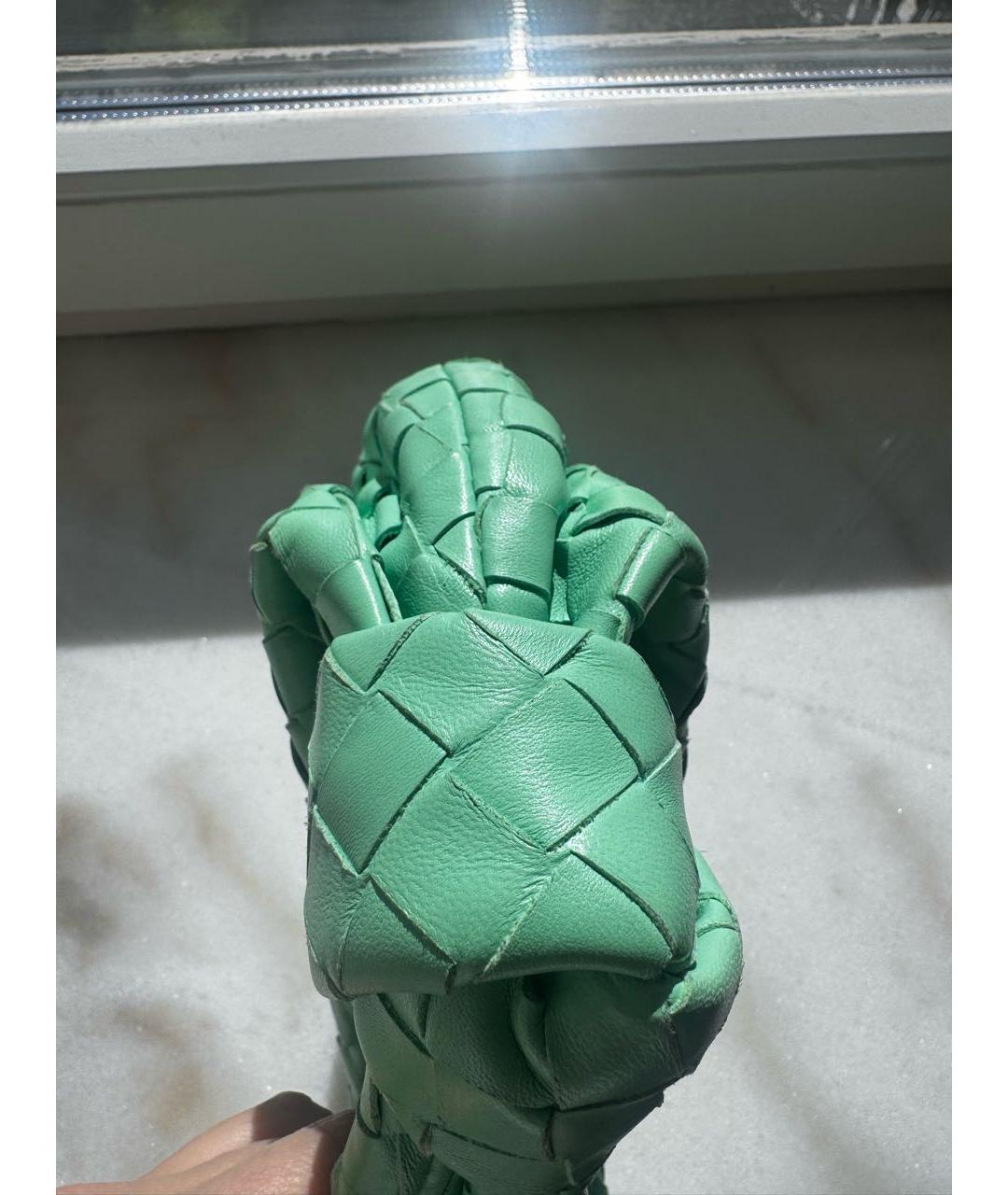BOTTEGA VENETA Салатовая кожаная сумка с короткими ручками, фото 7