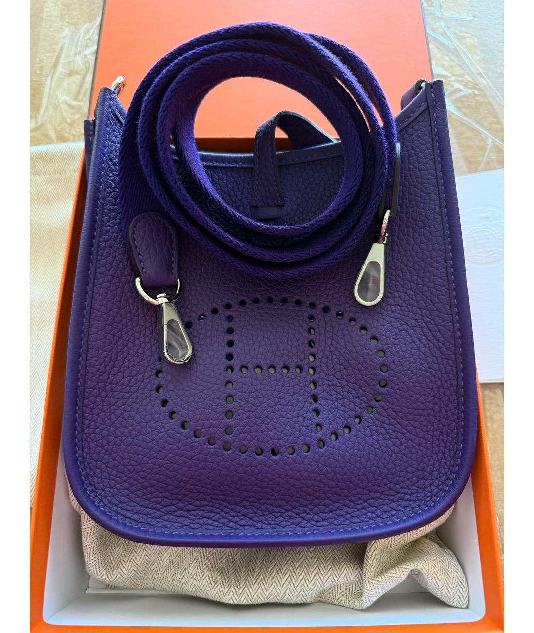 HERMES Фиолетовая кожаная сумка через плечо, фото 2